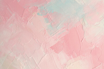 Modern oil and acrylic smear blot canvas painting wall. Abstract texture pastel pink, beige color...