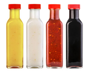 sauces in a glass bottles