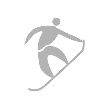 snowboarder icon on a white background, vector illustration