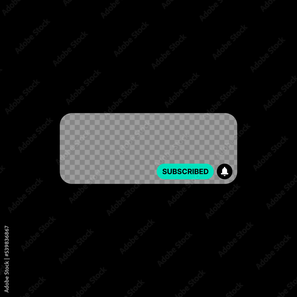 Poster subscribe notification illustration on black background. social media ui concept. rectangular empty 