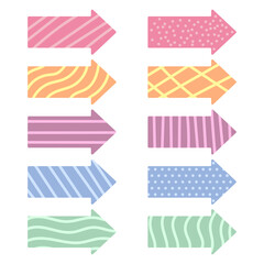 Collection of colorful arrows. colorful arrows isolated on a white background
