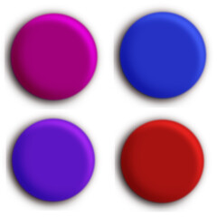 set of  4 colorful buttons