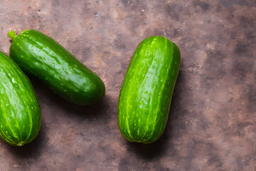 photo of green cucumbers, a fresh vegetable, recently harvested