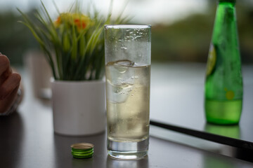 glass of water with mint