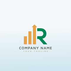 Financial and Fashion letter R logo design