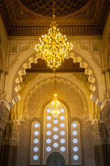 interior of a mosque, hassan ii mosque, casablanca, morocco, north africa, 