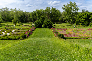 Hampton National Historic Site. View of formal gardens. Elaborate parterres or formal terraced...