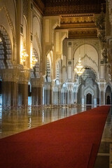 Obraz premium interior of a mosque, hassan ii mosque, casablanca, morocco, north africa, 