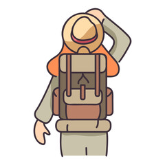 Woman hiking icon