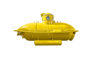 Old small yellow submarine, cropped. - obrazy, fototapety, plakaty