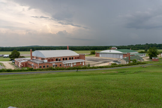 Tuskegee, Alabama: Tuskegee Airmen National Historic Site. Historic Core of Moton Field. Hangars 1 and 2, Control Tower, Skyway Club. Training area for WWII African American airmen, Red Tails.