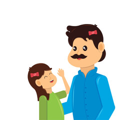 Isolated man and girl Father and daugther Vector