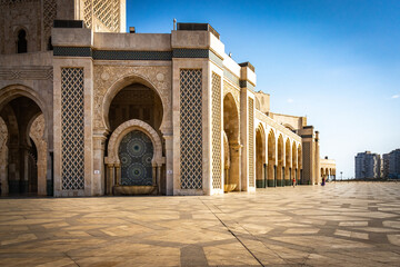 details of a mosque, hassan ii mosque, casablanca, morocco, north africa, 