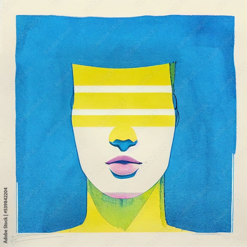 Aufkleber abstract portrait illustration digital art face person background artwork minimal expressionism text