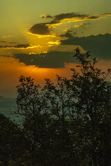 sunset at Serra do Rola Moça, in the city of Belo Horizonte, State of Minas Gerais, Brazil