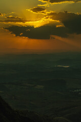 sunset at Serra do Rola Moça, in the city of Belo Horizonte, State of Minas Gerais, Brazil