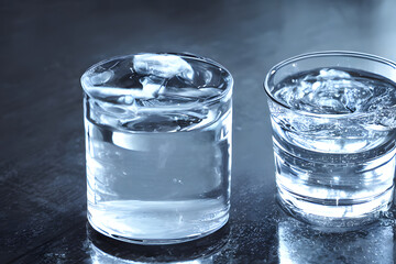 photo of a glass of water, a fresh and cold drink, refreshing