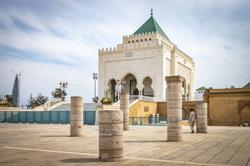 Fototapeta na wymiar mausoleum of mohammed v, rabat, morocco, north africa, colums, 