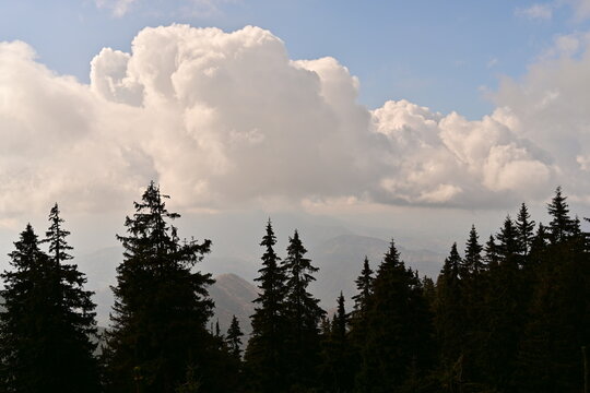 Clouds over mountains