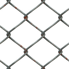 Naklejka premium Rusty Chainlink, isolated on white background