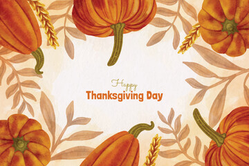 watercolor thanksgiving background vector design illustration