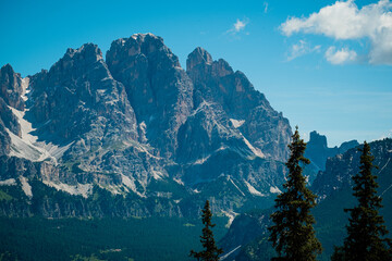 a view of a snow covered mountain