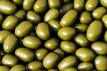 green olives, a source of olive oil, and a breakfast food item
