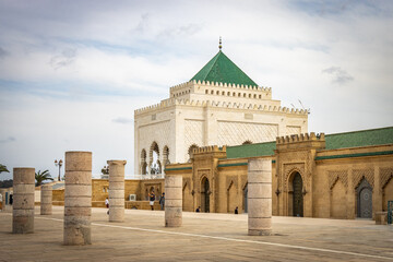 mausoleum of mohammed v, rabat, morocco, north africa, colums,  - obrazy, fototapety, plakaty