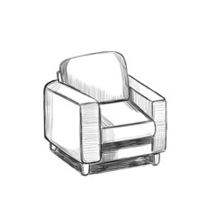 Fototapeta premium hand drawn armchair sketch isolated on white background