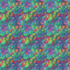 Seamless texture colorful leaves of rainbow colors. Endless pattern - soft leaves of bright colors.