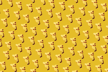 rabbit pattern on the yellow background