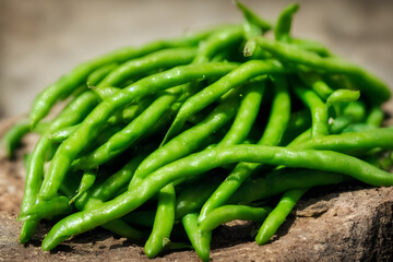 green beans, a healthy vegetable food, freshly harvested, farm produce