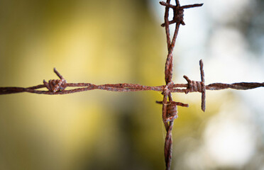 Kreuz aus Stacheldraht