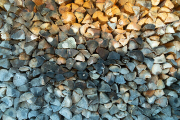 firewood pile neatly stacked 