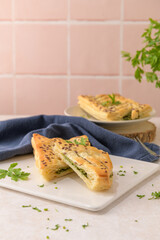 Spinach puff pastry with ricotta cheese