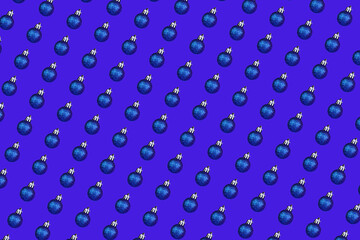 christmas ball monochrome blue pattern on dark blue background small ball