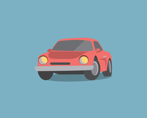 red classic car simple vector illustration. Suitable for t-shirt, wall decor, etc