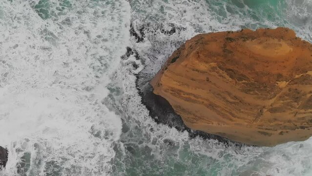 Twelve Apostles coastline along the Great Ocean Road, Victoria - Australia. View from drone