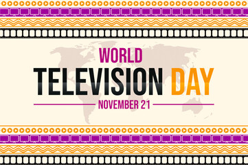 World Television Day Wallpaper in Traditional and vintage border styles with multiple colors. International television day background