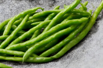 green beans, a healthy vegetable food, freshly harvested, farm produce