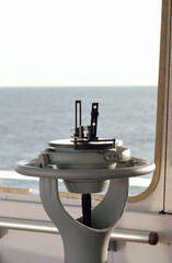 Gyro compass repeater on board cargo ship © I am from Mykolayiv
