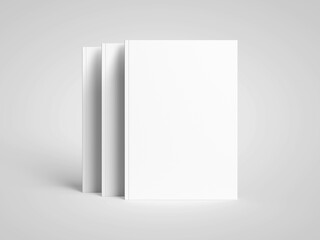 3D illustration . Mockup of rowed magazines on white background