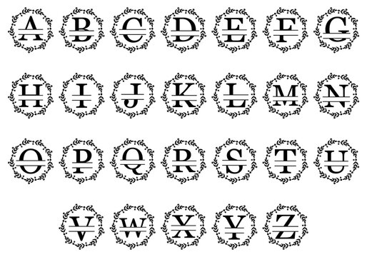 Floral monogram letters designs.