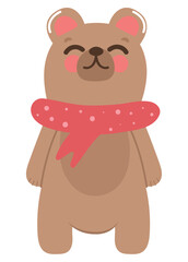 cute bear with scarf