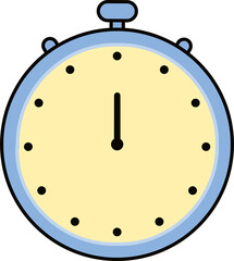 Timer, clock, stopwatch isolated icon. 1 hour. Label cooking time. Illustration