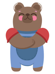 cute bear with clothes