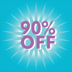 90%off, 90%discount, 90%tag, vector, icon, promotion, sale, illustration