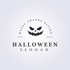 silhouette halloween face logo vector illustration design