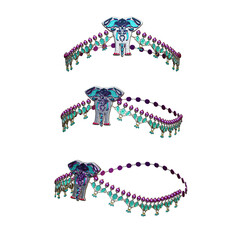 Beaded and glass circlet, 3D Illustration, 3D Rendering