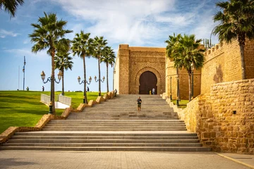 Wandcirkels tuinposter fortress, fort, castle, kasbah of the udayas, rabat, morocco, north africa, medina © Andrea Aigner